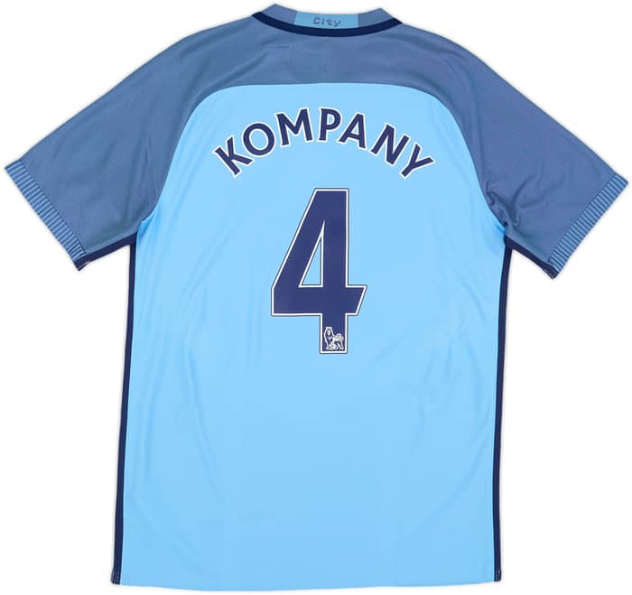2016-17 Manchester City Authentic Home Shirt Kompany #4 (L)