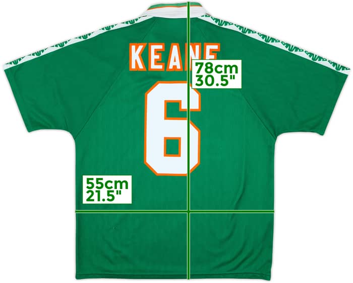1996-98 Ireland Home Shirt Keane #6 - 8/10 - (L)