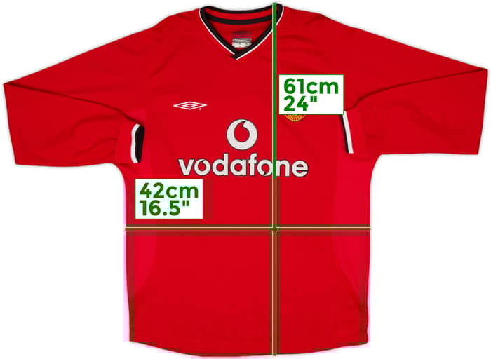 2000-02 Manchester United Home L/S Shirt Cole #9 - 9/10 - (M)
