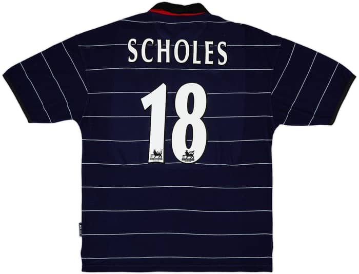 1999-00 Manchester United Away Shirt Scholes #18 - 8/10 - (L)