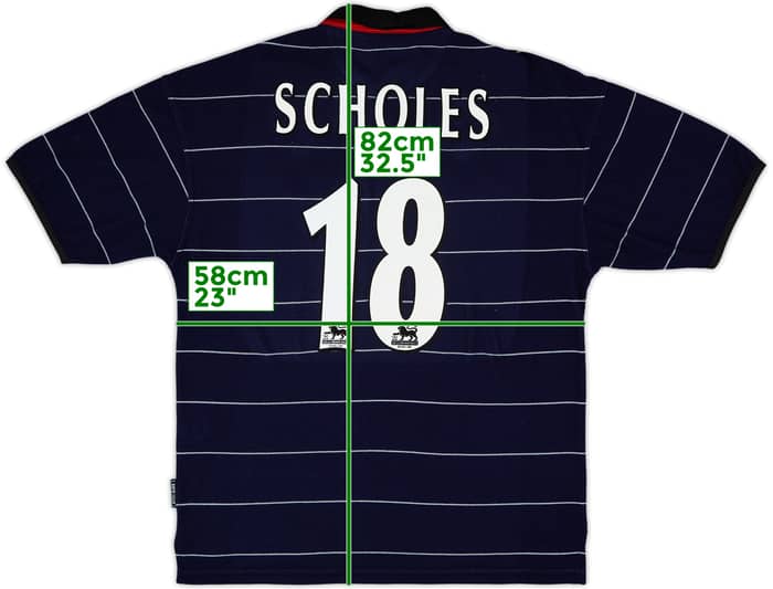 1999-00 Manchester United Away Shirt Scholes #18 - 8/10 - (L)