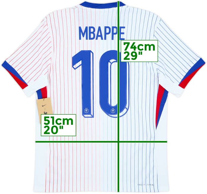 2024-25 France Authentic Away Shirt Mbappe #10 (M)