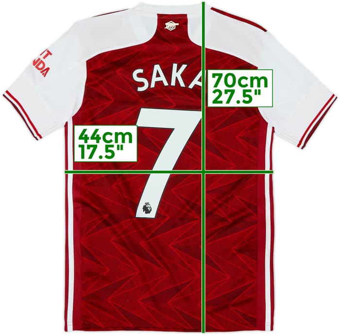 2020-21 Arsenal Home Shirt Saka #7 - 8/10 - (XS)