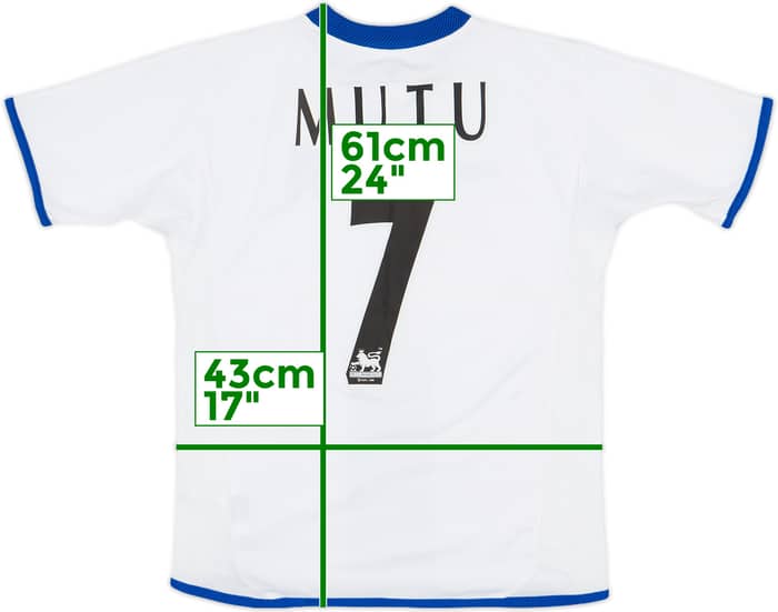 2003-05 Chelsea Away Shirt Mutu #7 - 8/10 - (M.Boys)