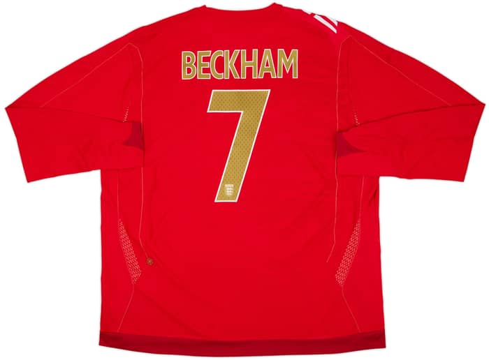 2006-08 England Away L/S Shirt Beckham #7 (XXL)