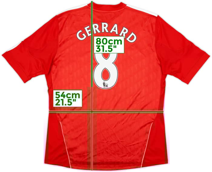2010-12 Liverpool Home Shirt Gerrard #8 - 8/10 - (L)