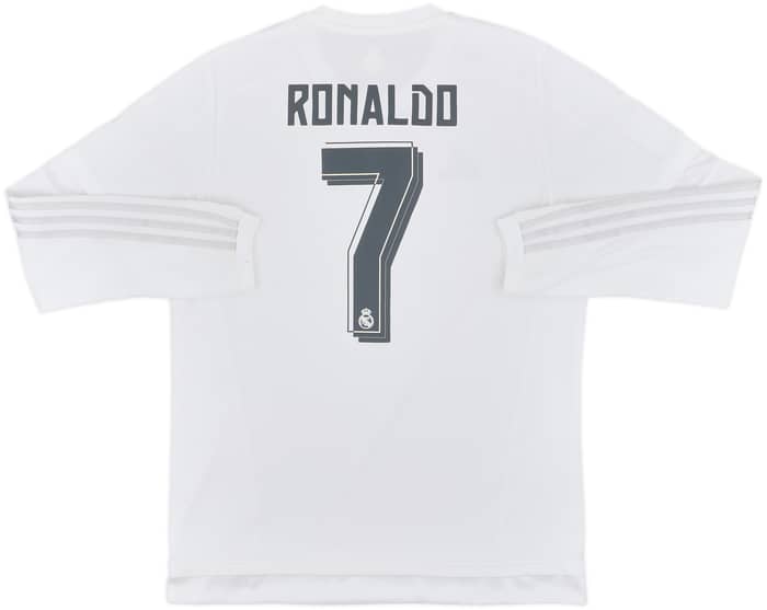 2015-16 Real Madrid Home L/S Shirt Ronaldo #7 - 8/10 - (L)