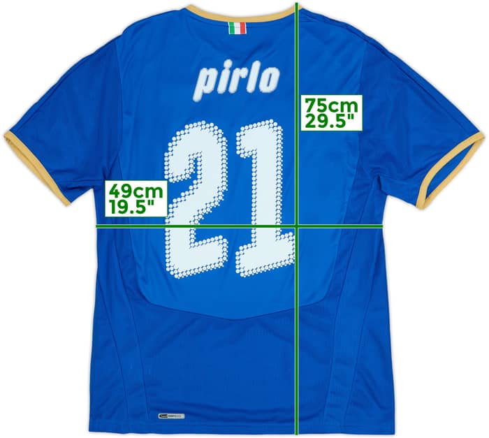 2007-08 Italy Home Shirt Pirlo #21 - 5/10 - (M)