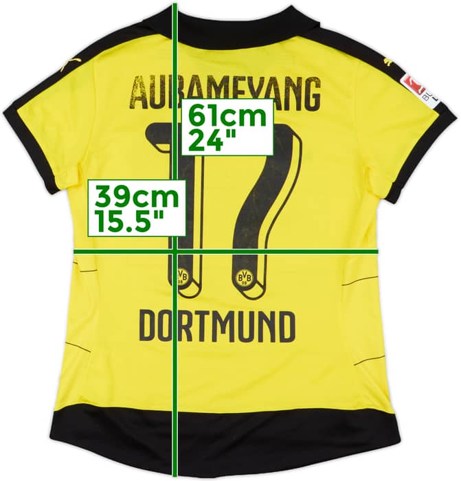 2015-16 Borussia Dortmund Home Shirt Aubameyang #17 - 5/10 - (Women's M)