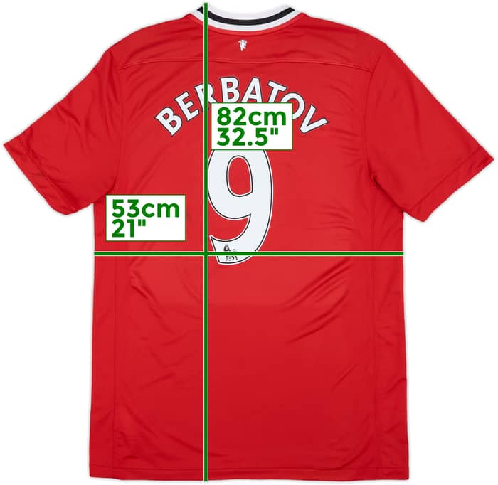 2011-12 Manchester United Home Shirt Berbatov #9 - 6/10 - (L)