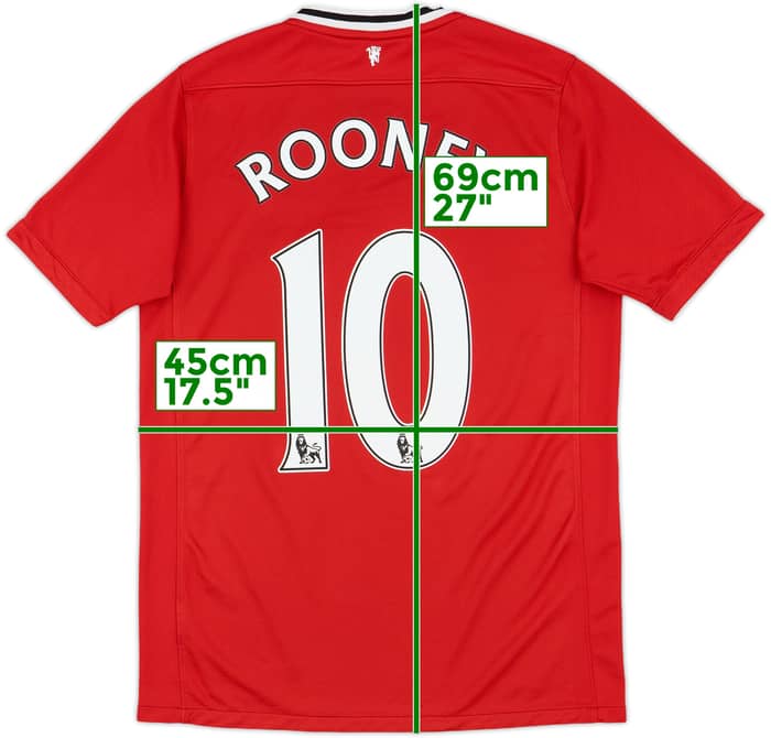 2011-12 Manchester United Home Shirt Rooney #10 - 8/10 - (XL.Boys)