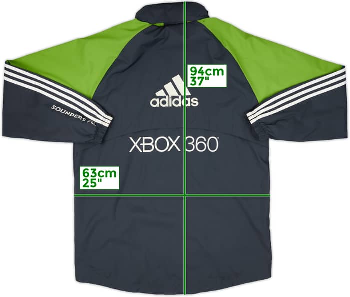 2009-10 Seattle Sounders adidas Hooded Rain Jacket - 8/10 - (L/XL)