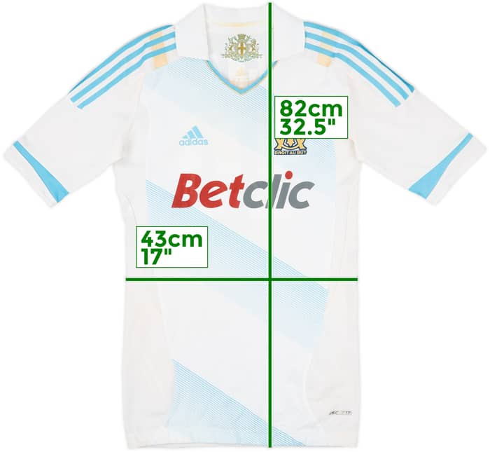 2011-12 Olympique Marseille Player Issue TechFit Home Shirt Gignac #10 - 7/10 - (L)
