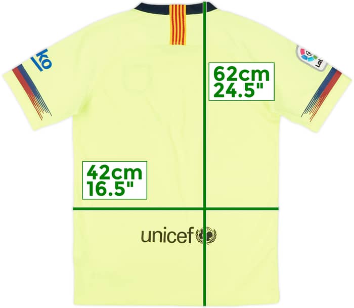 2018-19 Barcelona Away Shirt - 6/10 - (L.Boys)