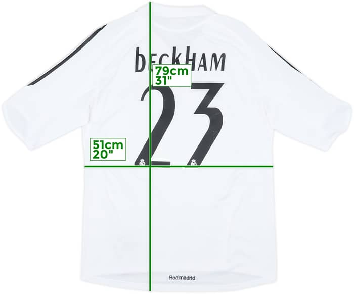 2005-06 Real Madrid Home Shirt Beckham #23 - 8/10 - (L)