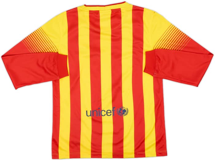 2013-15 Barcelona Away L/S Shirt - 7/10 - (M.Boys)