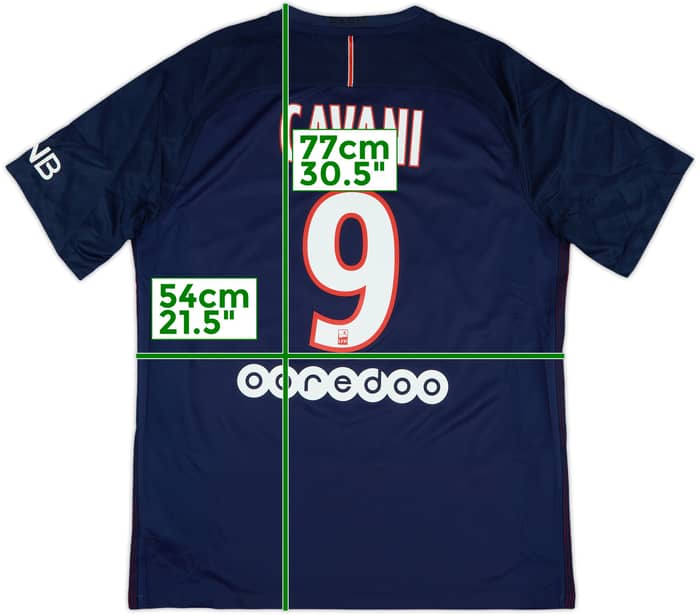 2016-17 Paris Saint-Germain Home Shirt Cavani #9 - 5/10 - (L)