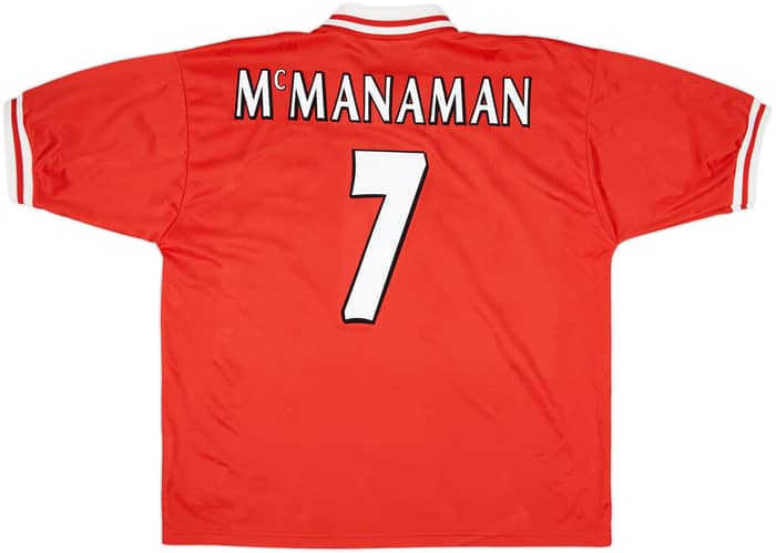 1996-98 Liverpool Home Shirt Mcmanaman #7 - 8/10 - (XL)