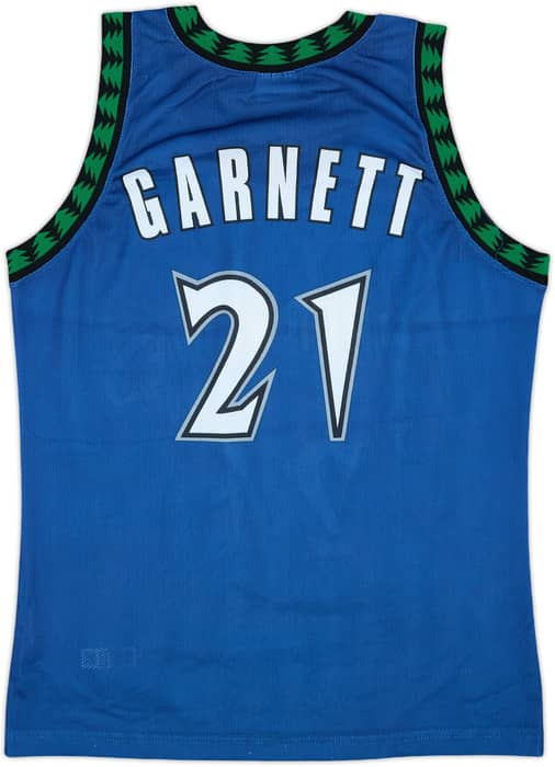 1996-07 Minnesota Timberwolves Garnett #21 Champion Away Jersey - 9/10 - (M)