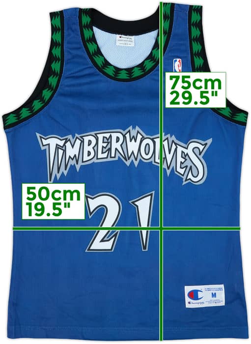 1996-07 Minnesota Timberwolves Garnett #21 Champion Away Jersey - 9/10 - (M)