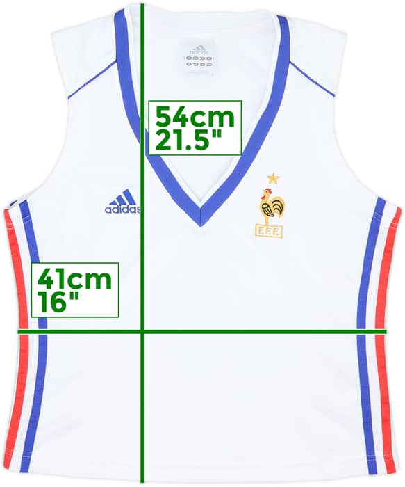 2004-05 France adidas Cropped Vest Shirt - 9/10 - (Women's L)