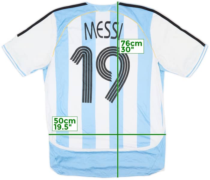 2005-07 Argentina Home Shirt Messi #19 - 6/10 - (M)