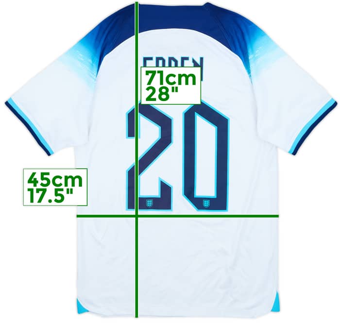 2022-23 England Home Shirt Foden #20 - 8/10 - (S)