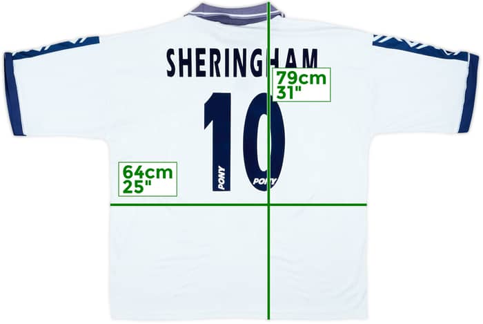 1995-97 Tottenham Home Shirt Sheringham #10 - 7/10 - (XXL)