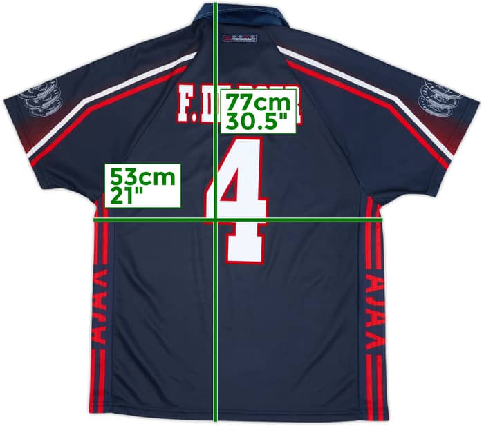1997-98 Ajax Away Shirt F. De Boer #4 - 8/10 - (L)