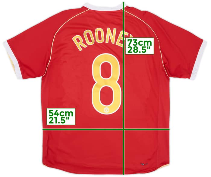 2006-07 Manchester United Home Shirt Rooney #8 - 6/10 - (L)