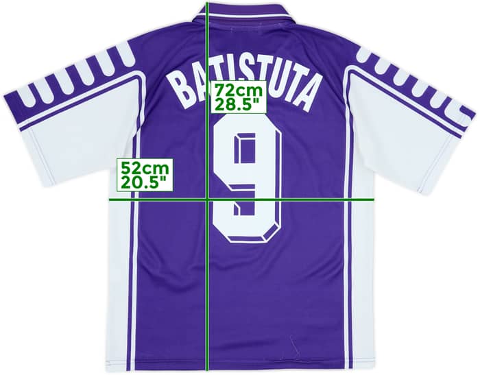 1999-00 Fiorentina Home Shirt Batistuta #9 - 8/10 - (S)