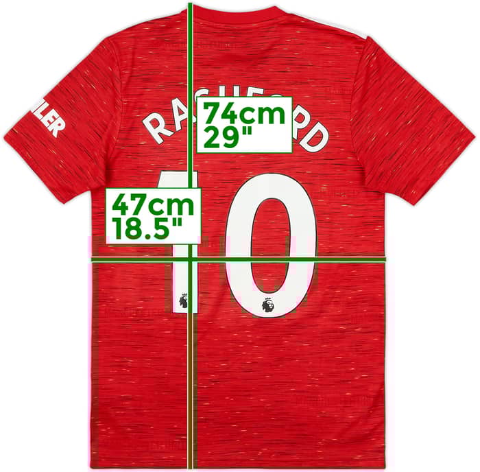 2020-21 Manchester United Home Shirt Rashford #10 - 9/10 - (S)