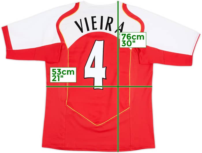 2004-05 Arsenal Home Shirt Vieira #4 - 8/10 - (L)