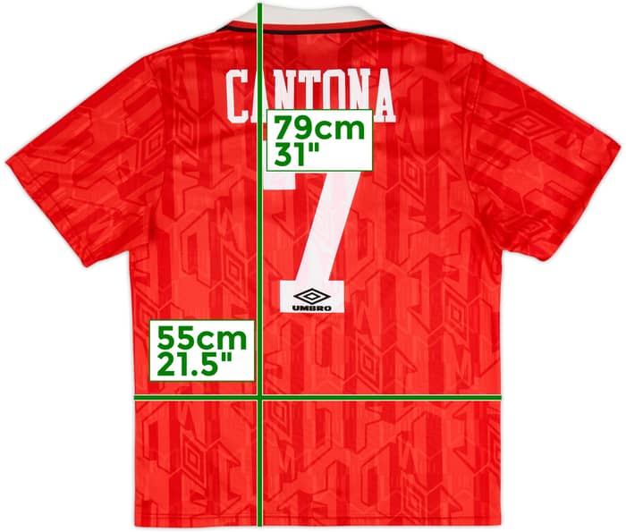 1992-94 Manchester United Home Shirt Cantona #7 - 6/10 - (L)
