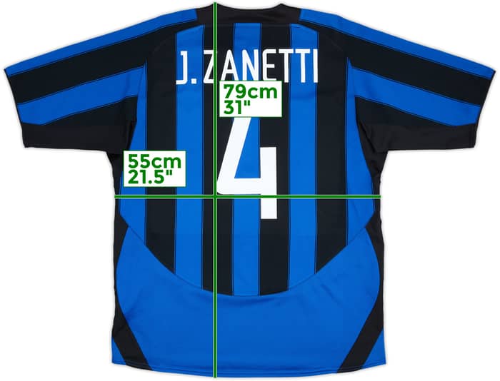 2003-04 Inter Milan Home Shirt J.Zanetti #4 - 8/10 - (L)