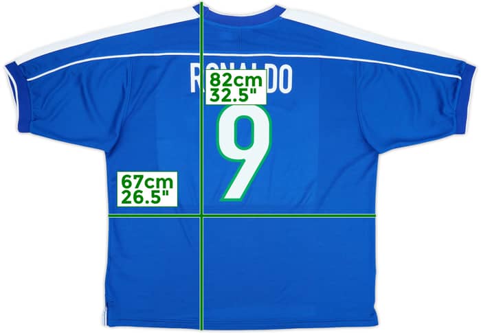 1998-00 Brazil Away Shirt Ronaldo #9 - 8/10 - (XXL)