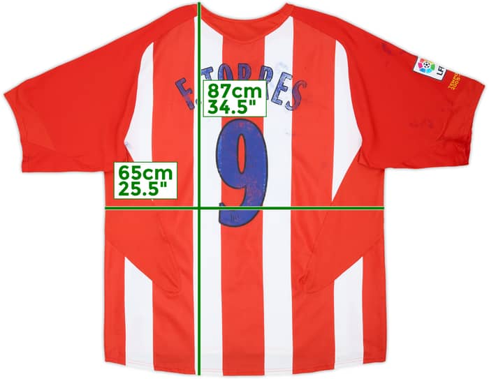 2005-06 Atletico Madrid Home Shirt F.Torres #9 - 4/10 - (XXL)