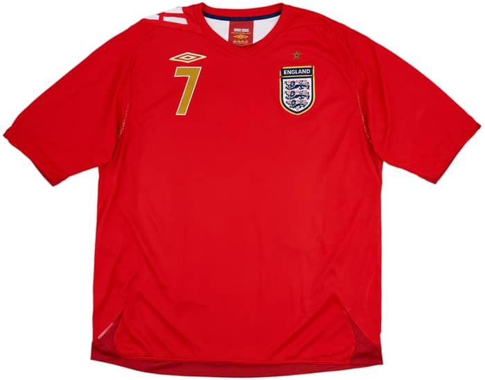 2006-08 England Away Shirt Beckham #7 - 5/10 - (XXL)