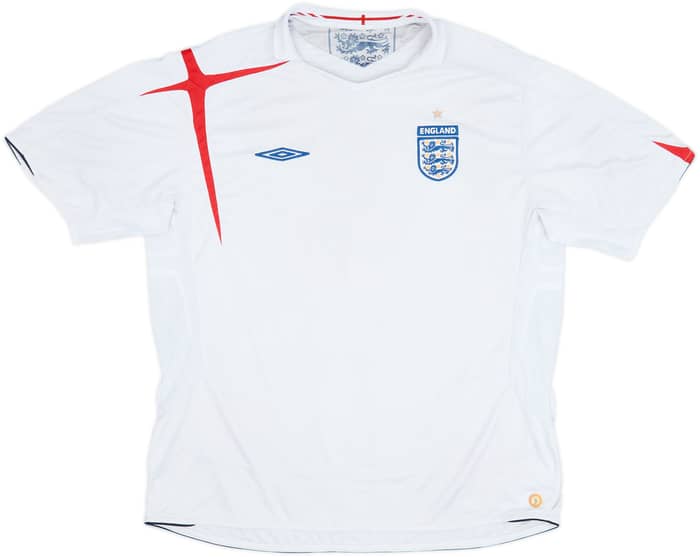 2005-07 England Home Shirt - 4/10 - (XL)