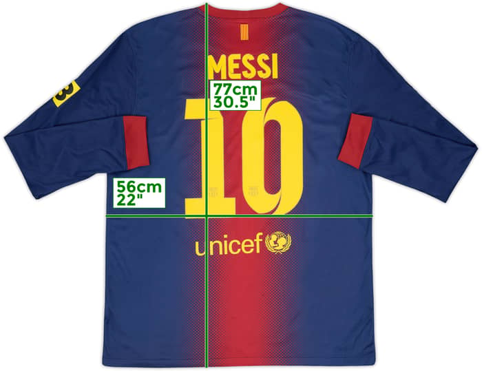 2012-13 Barcelona Home L/S Shirt Messi #10 - 9/10 - (L)