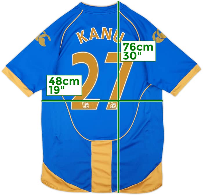 2008-09 Portsmouth Home Shirt Kanu #27 - 6/10 - (M)