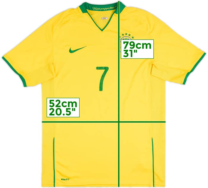2008-10 Brazil Home Shirt #7 - 5/10 - (M)