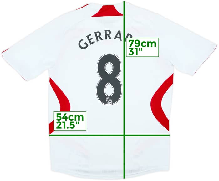 2007-08 Liverpool Away Shirt Gerrard #8 - 8/10 - (L)