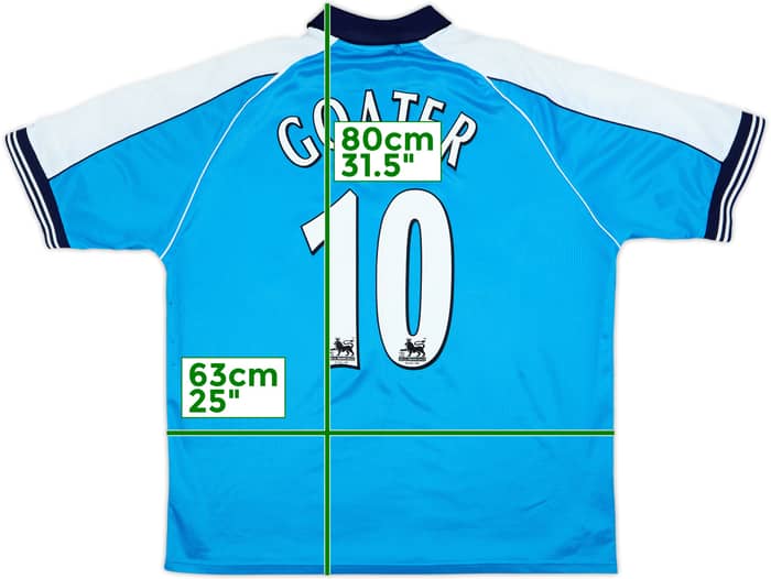 1999-01 Manchester City Camiseta Local Goater #10 - 5/10 - (XL)