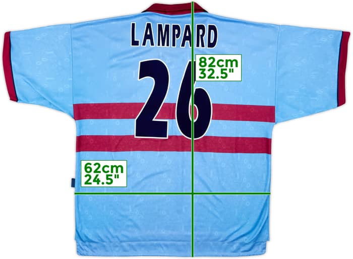 Camiseta de visitante Centenario del West Ham 1995-97 Lampard #26 - 6/10 - (XXL)