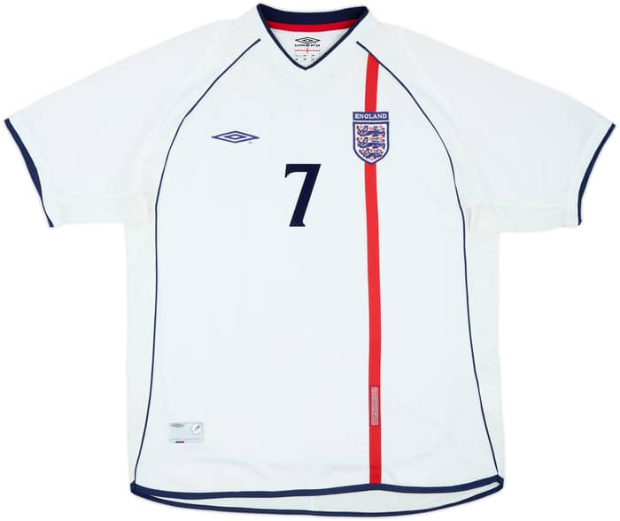 2001-03 Inglaterra Camiseta Local Beckham #7 - 6/10 - (XL)