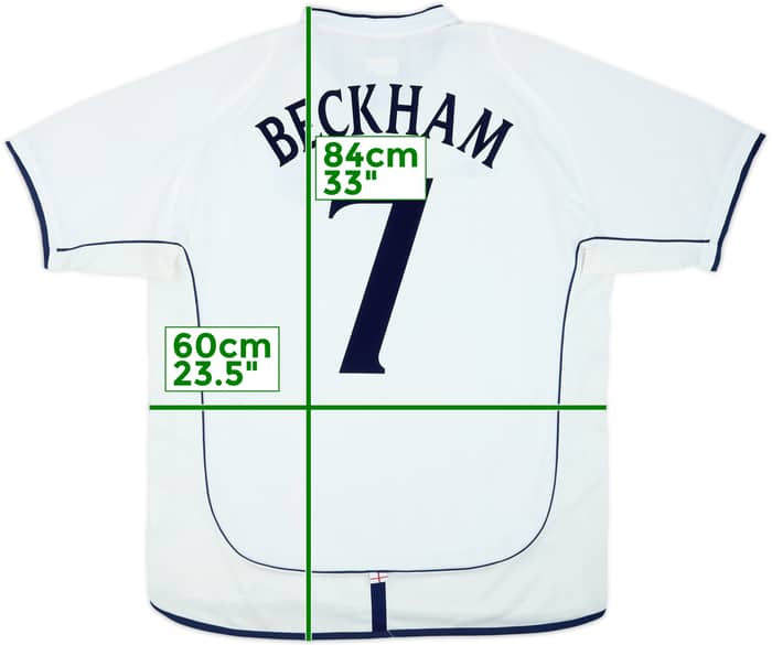 2001-03 Inglaterra Camiseta Local Beckham #7 - 6/10 - (XL)