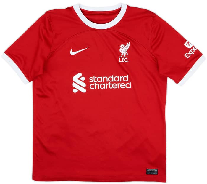 2023-24 Liverpool Home Shirt Virgil #4 - 6/10 - (13-15 Years)