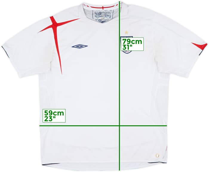 2005-07 England Home Shirt - 5/10 - (XXL)