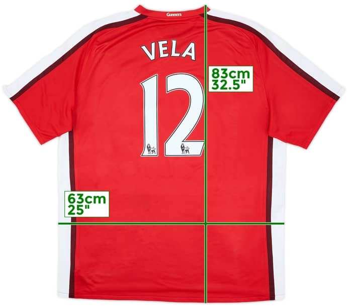 2008-10 Arsenal Home Shirt Vela #12 - 6/10 - (XXL)